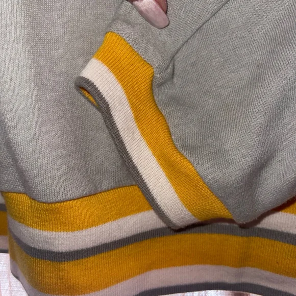 PINK ~ University of Michigan Crewneck Pullover in Gray with Navy and Ye… - Picture 6 of 12